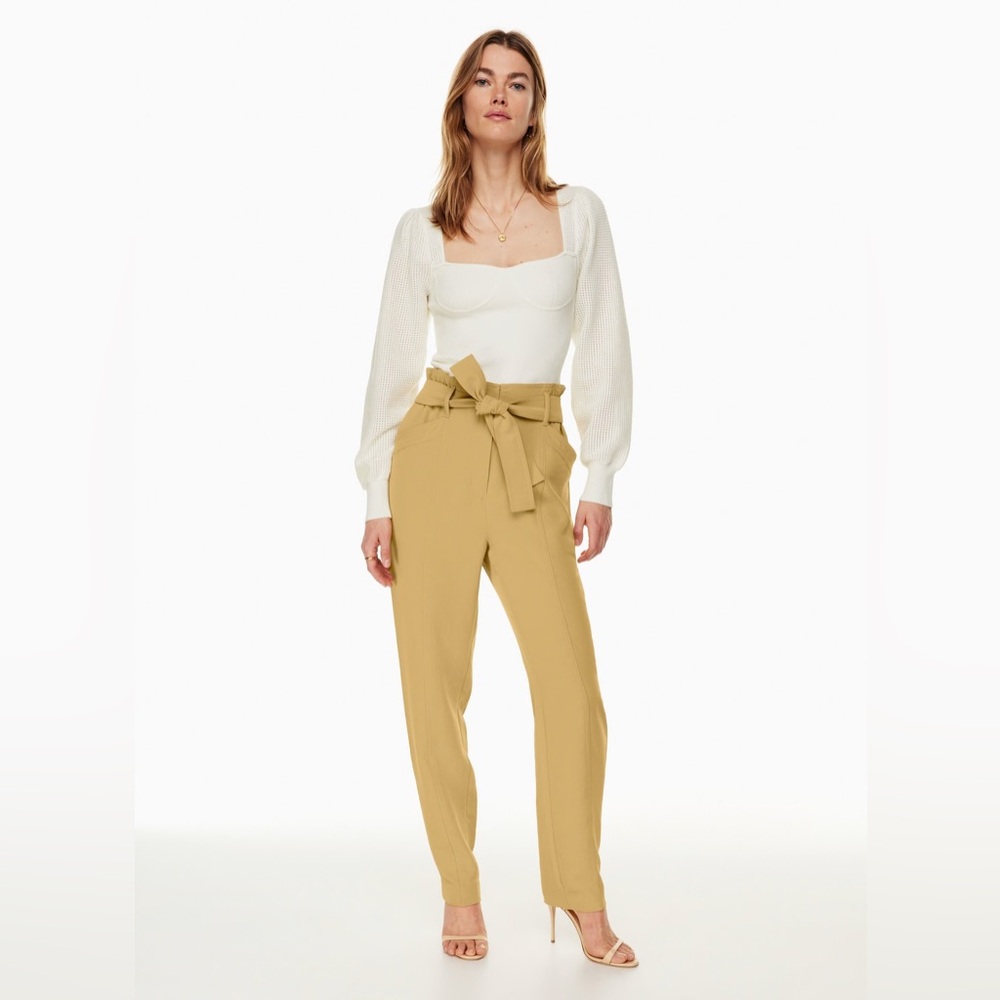 Aritzia Wilfred Bowtie Pant Size 0 NEW NWT Sandy Beige - Picture 16 of 16